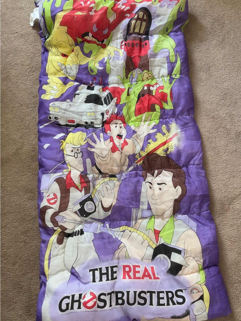 Vintage The Real Ghostbusters Columbia Pictures 1988 Kids Sleeping Bag